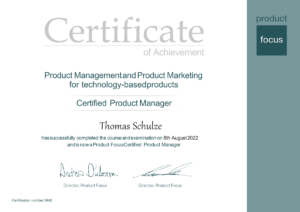 Product Focus certification as a Product Manager